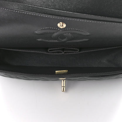 Chanel Caviar Quilted Medium Double Flap Dark Grey 4 of 12
