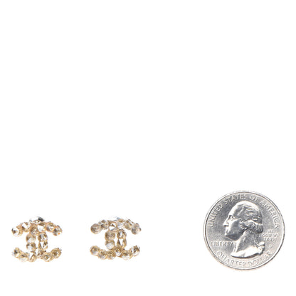 Chanel Poured Glass CC Earrings Light Gold 2 of 5