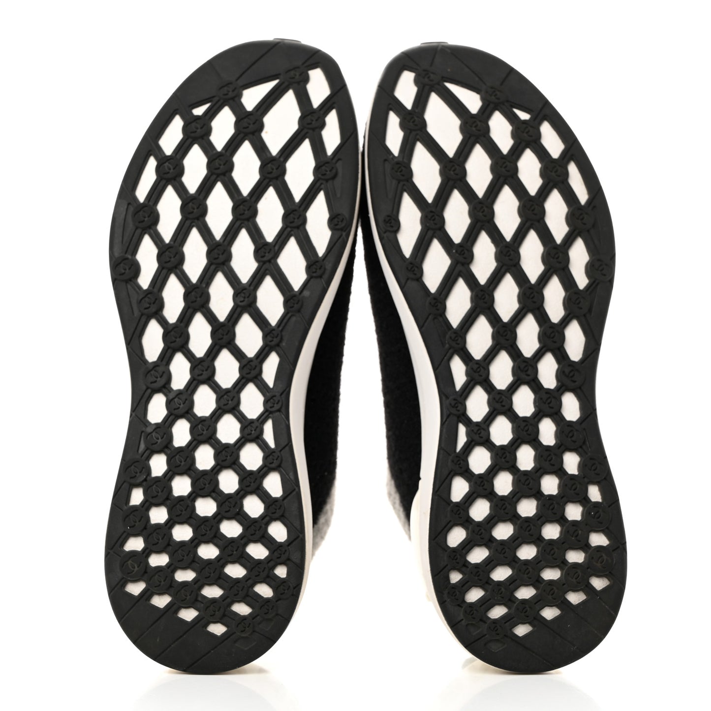 Mixed Fabrics Knit Sneakers 37.5 Black Grey White