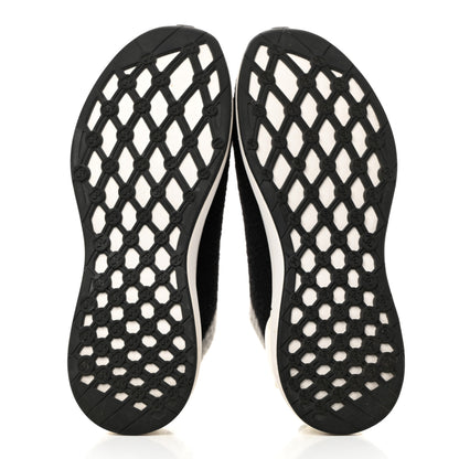 Chanel Mixed Fabrics Knit Sneakers 37.5 Black Grey White 5 of 8