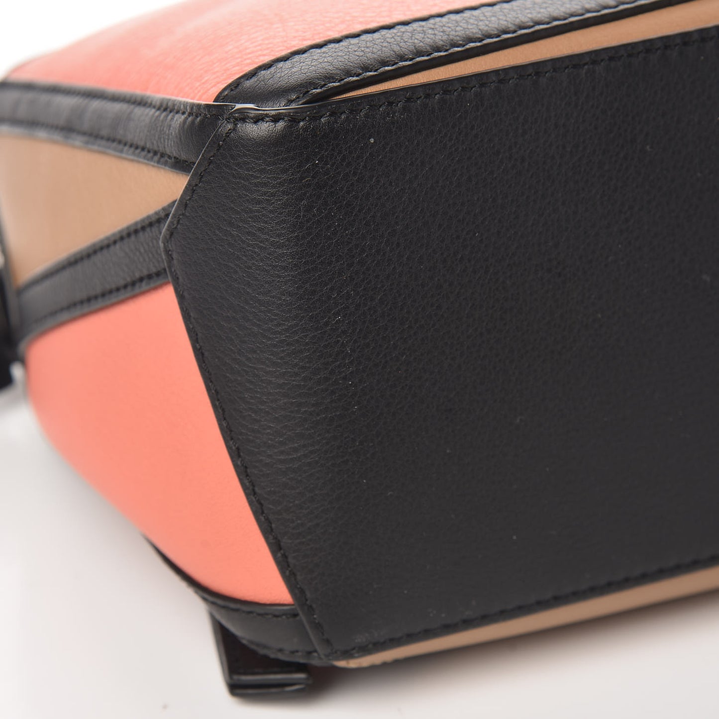 Calfskin Small Graphic Puzzle Bag Pink Tulip Mocca