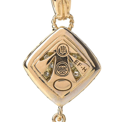 John Hardy 18K Yellow Gold Diamond Hammered Drop Pendant Necklace 4 of 5