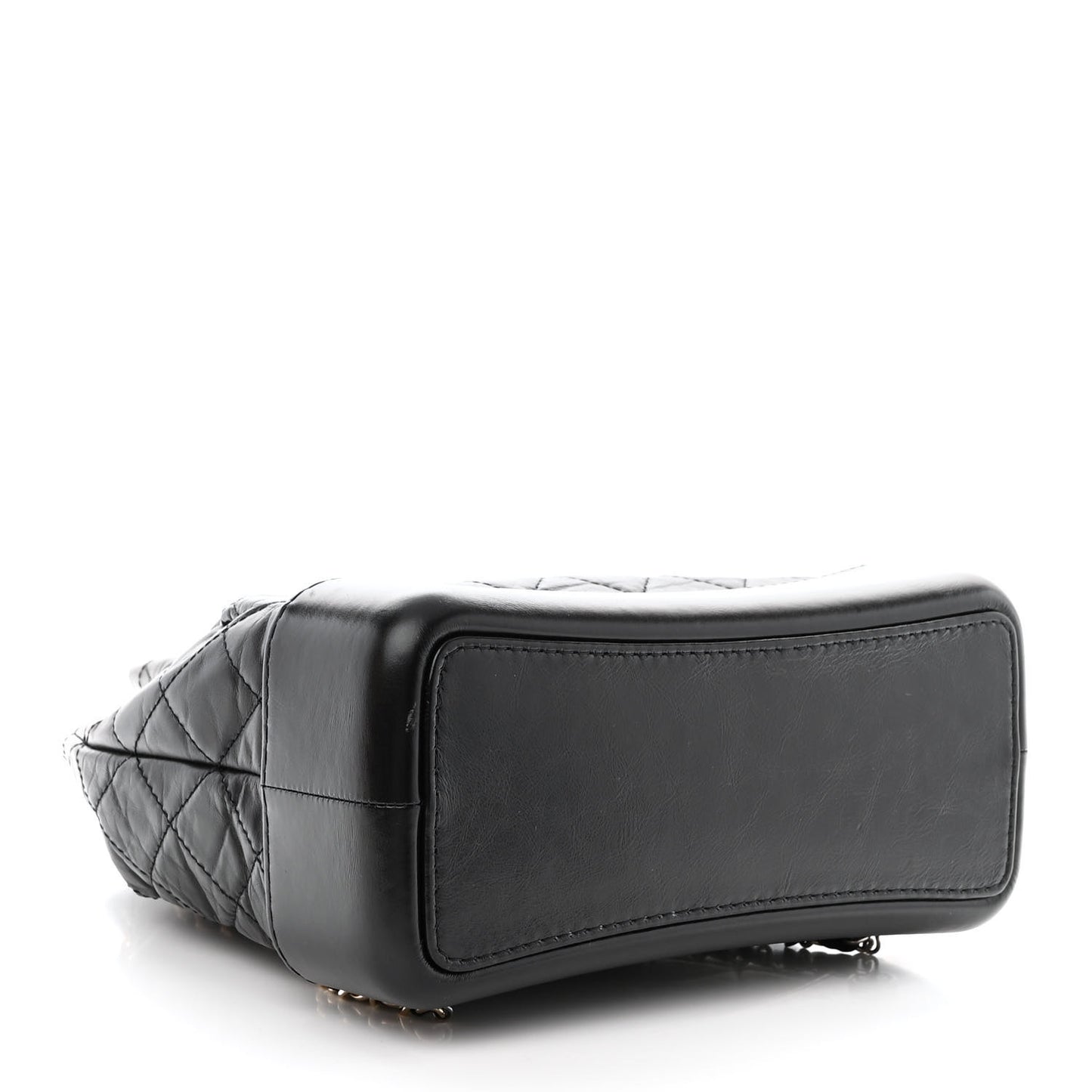 Aged Calfskin Quilted Gabrielle Backpack Black