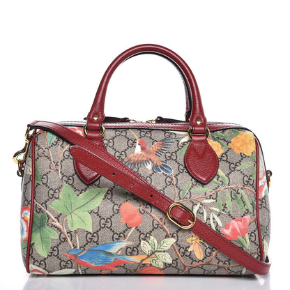 Gucci GG Supreme Monogram Tian Small Boston Beige Multicolor Red 1 of 8
