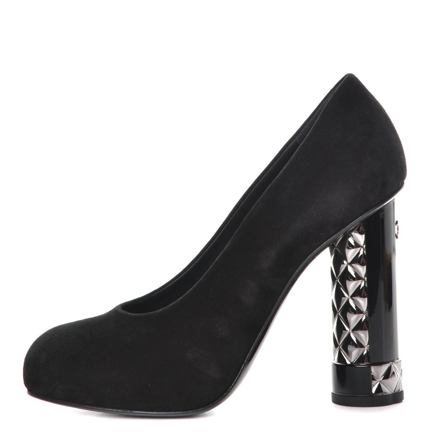 Suede Calfskin CC Pumps 36 Black