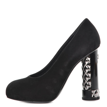 Chanel Suede Calfskin CC Pumps 36 Black 1 of 10