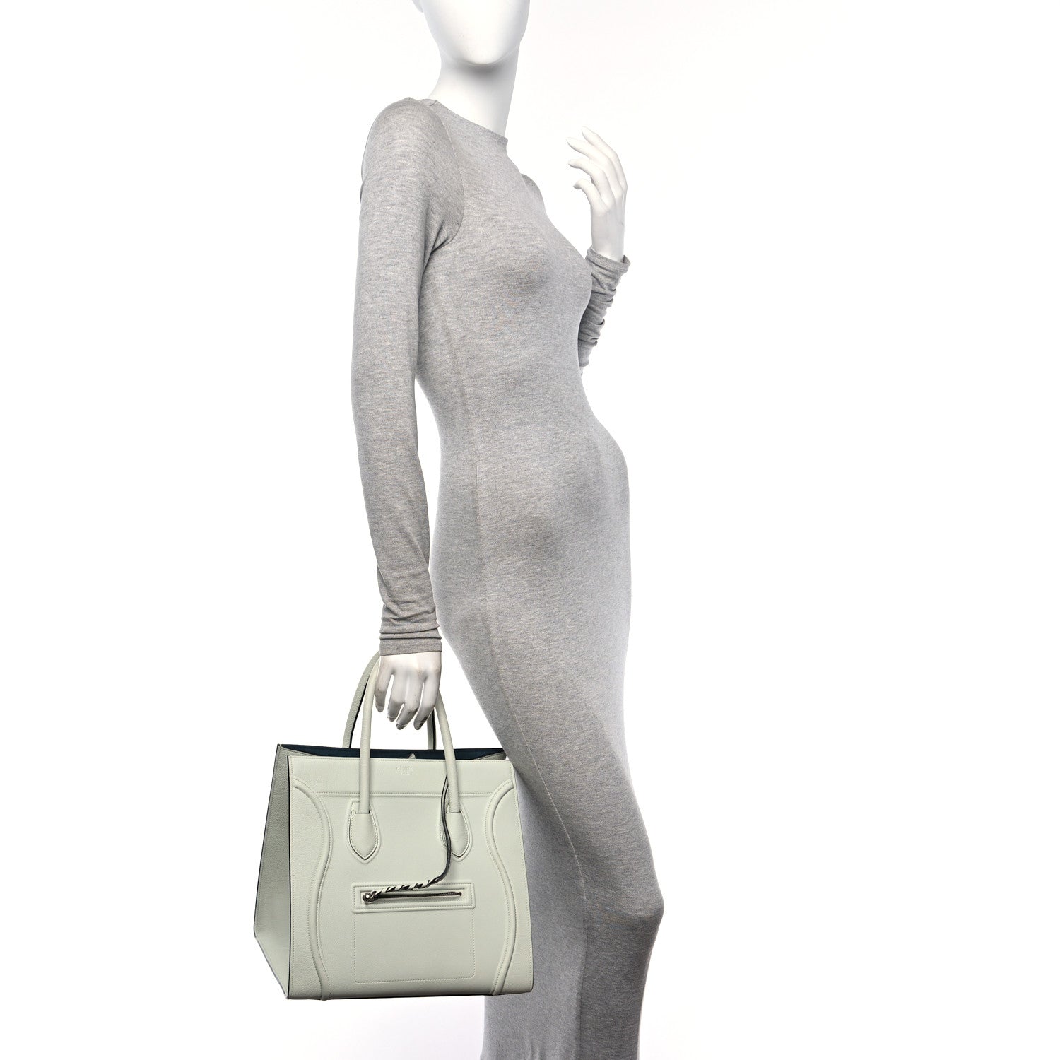Celine Baby Grained Calfskin Medium Phantom Luggage Jade 2 of 13