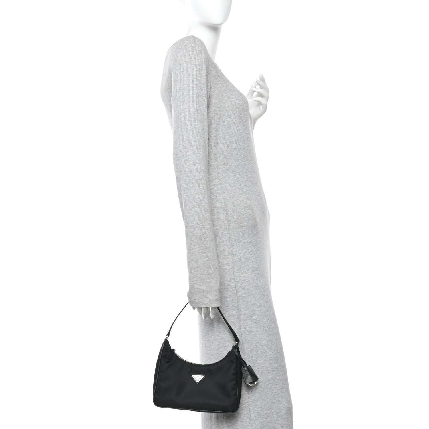 Prada Tessuto Nylon Saffiano Mini Re-Edition 2005 Bag Black 2 of 12