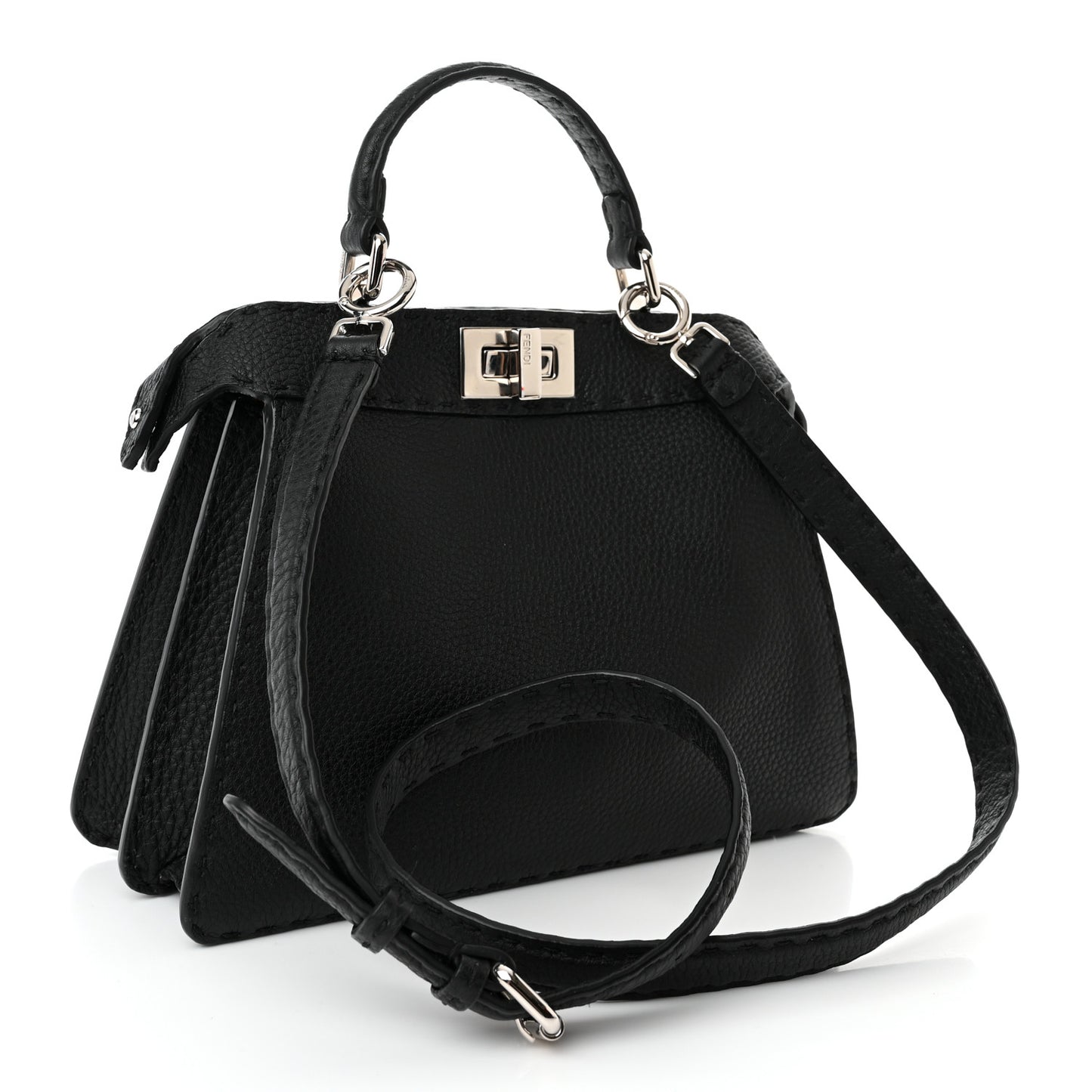 Cuoio Romano Selleria Small Peekaboo I SEE U Satchel Black Camel Sunflower
