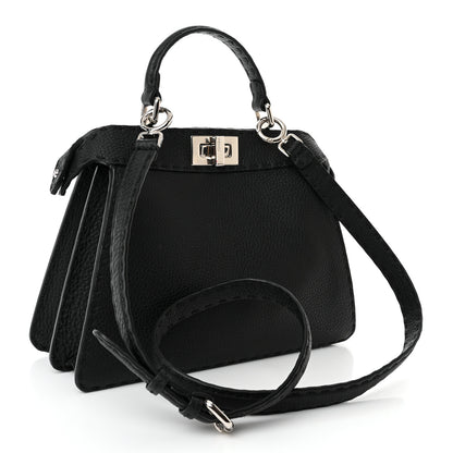 Fendi Cuoio Romano Selleria Small Peekaboo I SEE U Satchel Black Camel Sunflower 3 of 10