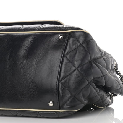 Chanel Lambskin Quilted East West Accordion Flap Black 10 of 12