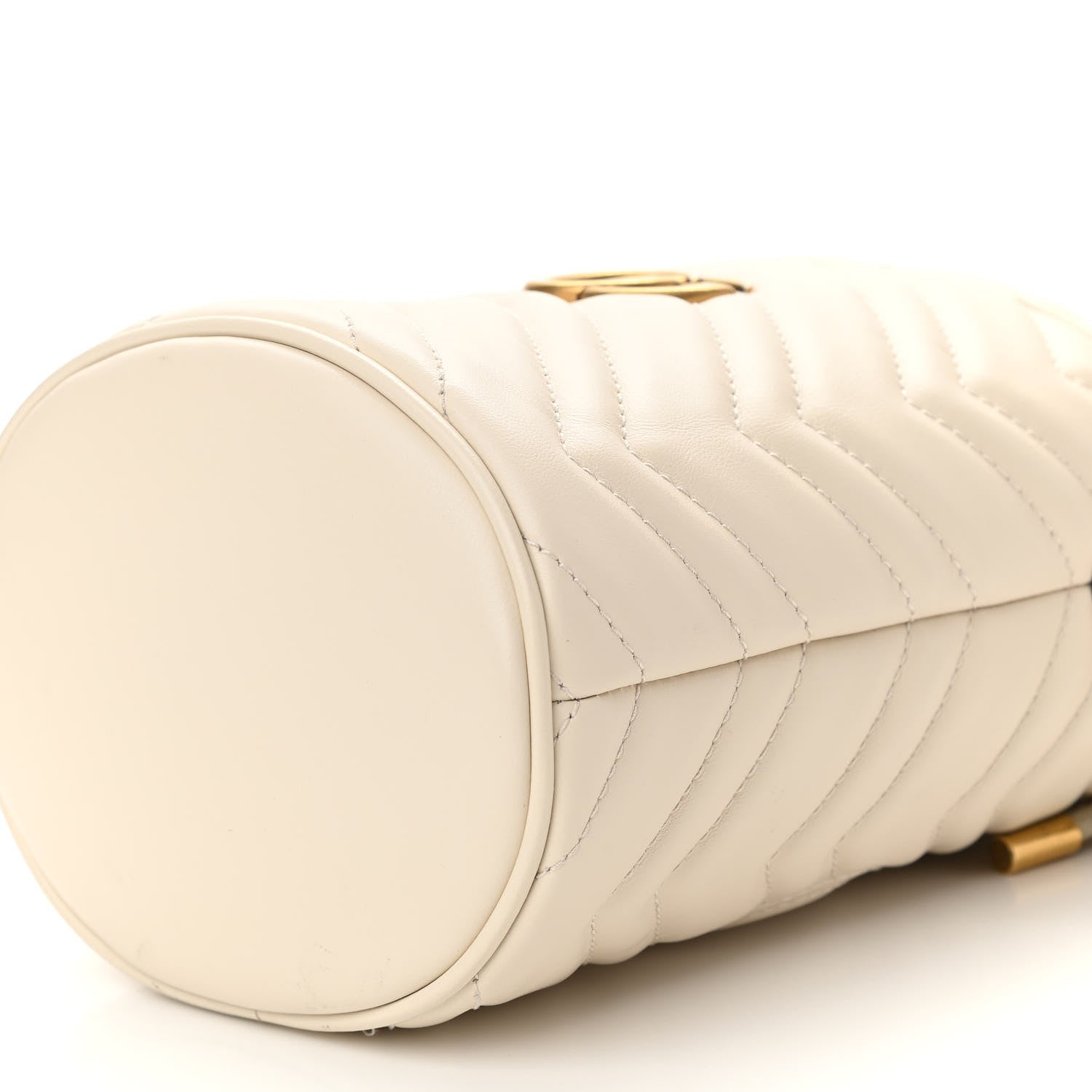 Gucci Calfskin Matelasse Mini GG Marmont 2.0 Bucket Bag White 12 of 13