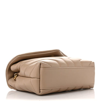 Saint Laurent Calfskin Y Quilted Monogram Toy Loulou Crossbody Bag Dark Beige 3 of 9