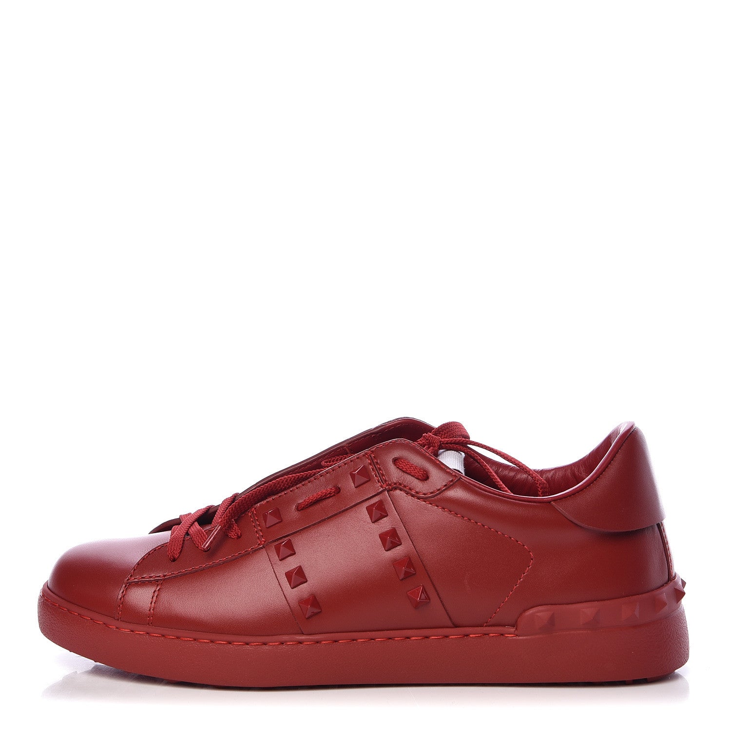Valentino Garavani Calfskin Mens Rockstud Untitled Open Sneakers 42 Red 1 of 9