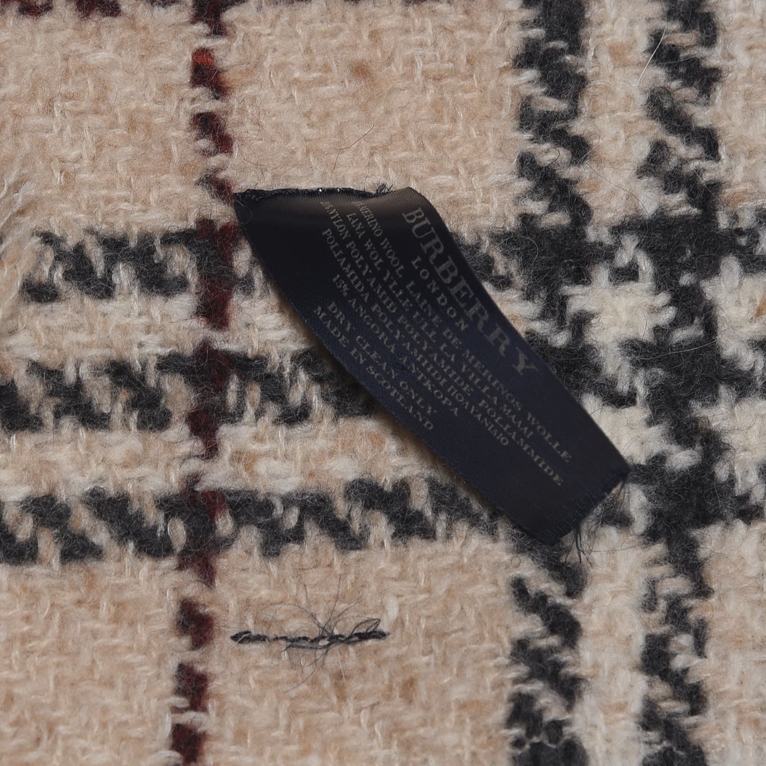 Burberry Merino Wool Check Scarf Camel 4 of 5