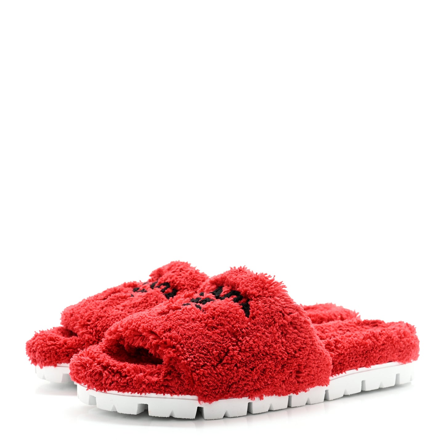 Terry Cloth Logo Lug Sole 20mm Slide Sandals 39 Rosso Black