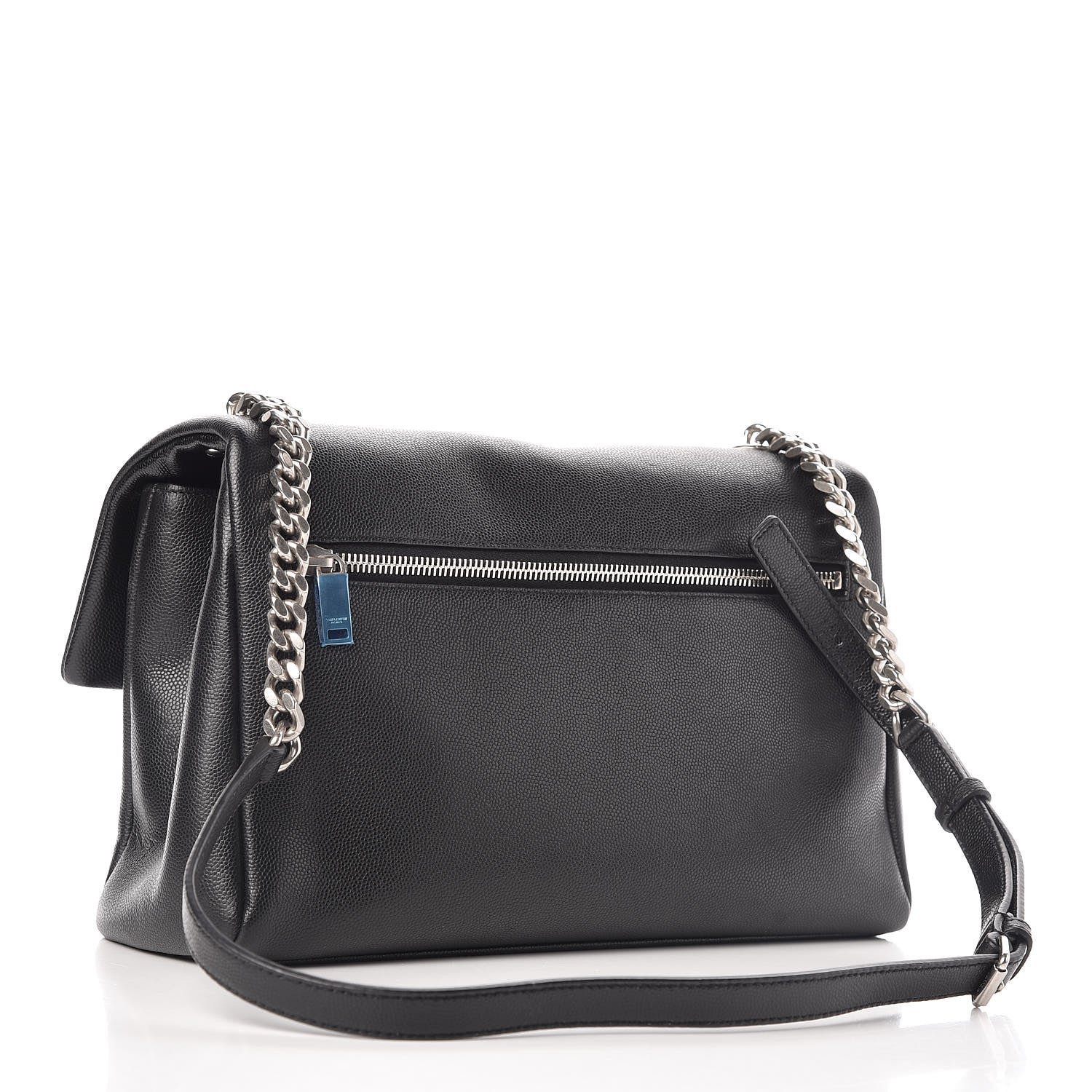 Saint Laurent Grain De Poudre Medium West Hollywood Monogram Fold-Over Black 3 of 10