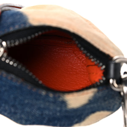 Loewe Denim Calfskin Elephant Coin Purse Bag Charm Key Holder Blue Multicolor 7 of 15