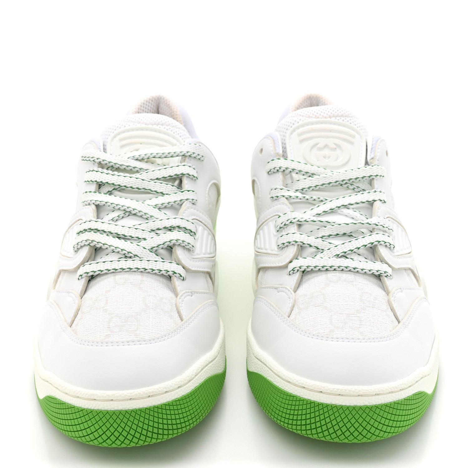 Gucci Demetra GG Supreme Monogram Womens Basket Low Top Sneakers 38 Great White Green 3 of 10