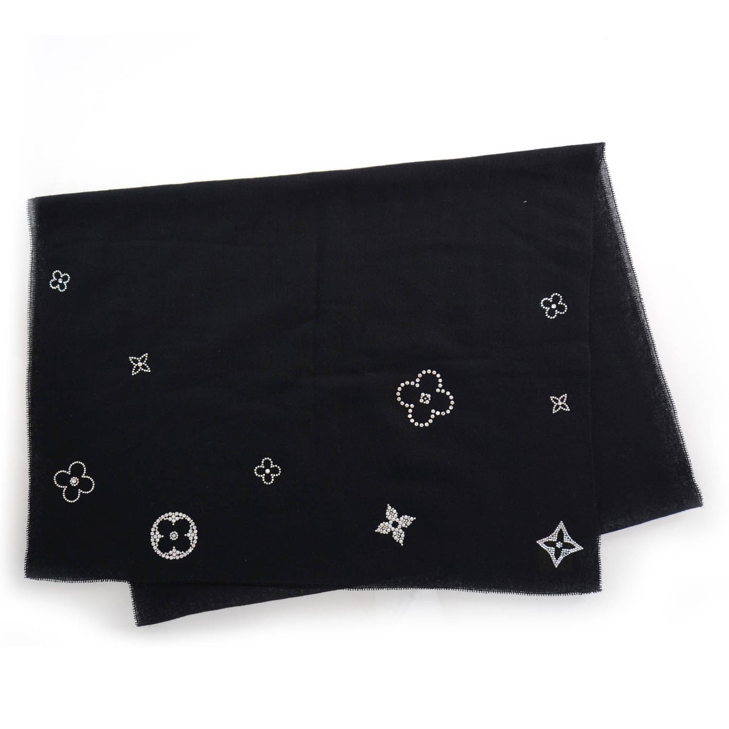 Cashmere Swarovski Crystal Monte Carlo Stole Black
