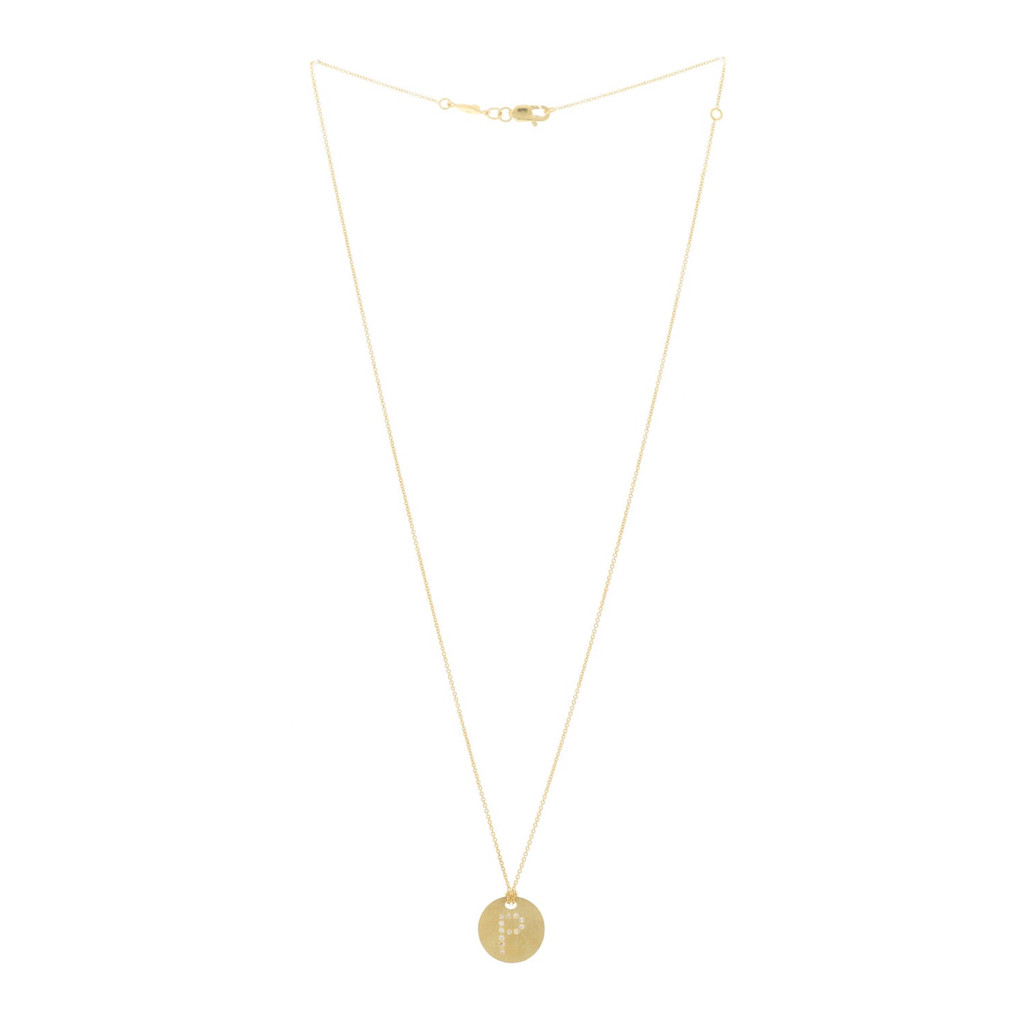 18K Yellow Gold Diamond Tiny Treasures Initial P Pendant Necklace