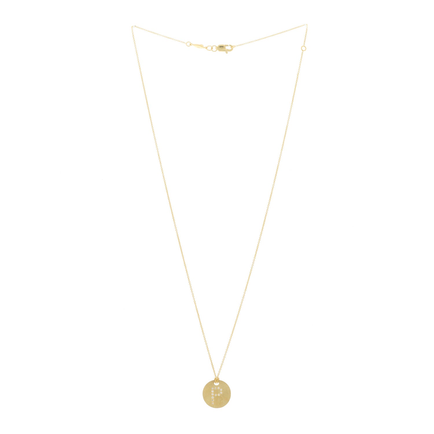 Roberto Coin 18K Yellow Gold Diamond Tiny Treasures Initial P Pendant Necklace 2 of 5