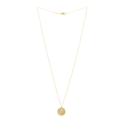 Roberto Coin 18K Yellow Gold Diamond Tiny Treasures Initial P Pendant Necklace 2 of 5
