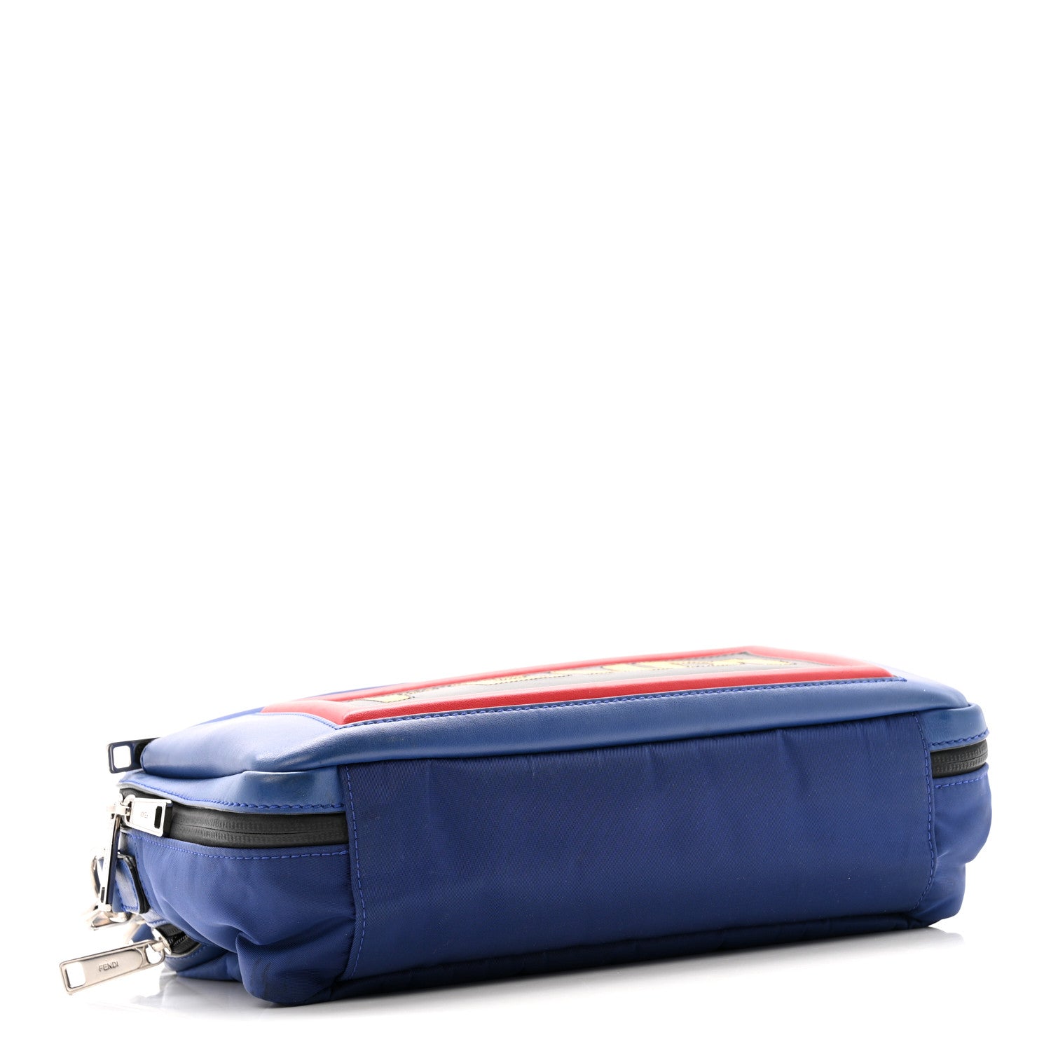 Fendi Nylon Vitello Century Vocabulary Camera Bag Blue Cobalto Blue Neon Sunflower 4 of 15