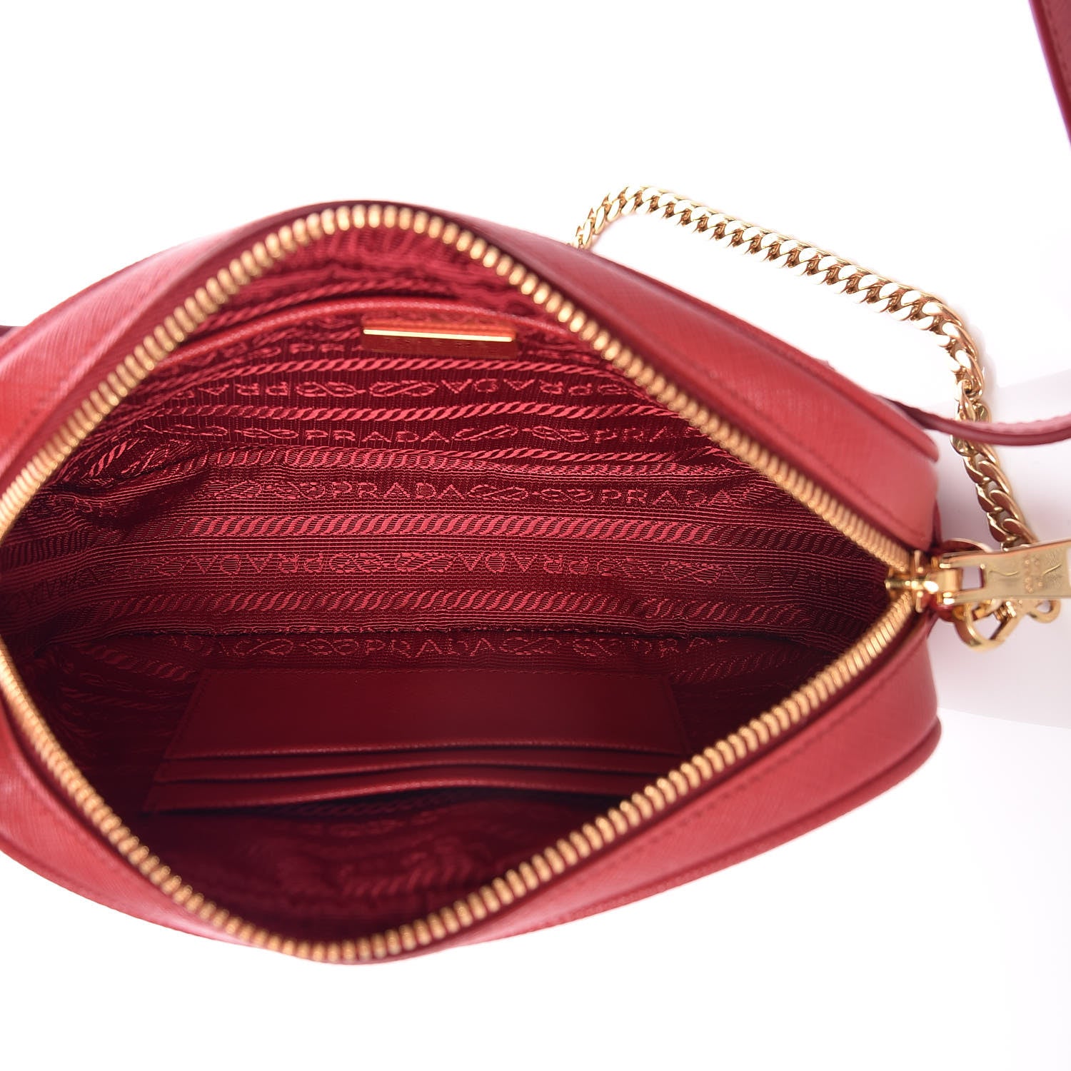 Prada Saffiano Lux Belt Bag Fuoco 8 of 12