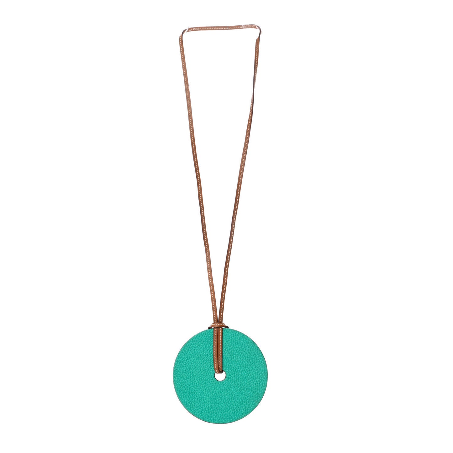 Togo Epsom Rond GM Petit H Necklace Bleu Paon Orange