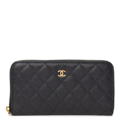 Chanel Caviar Quilted Large Gusset Zip Around Wallet Black 1 of 11