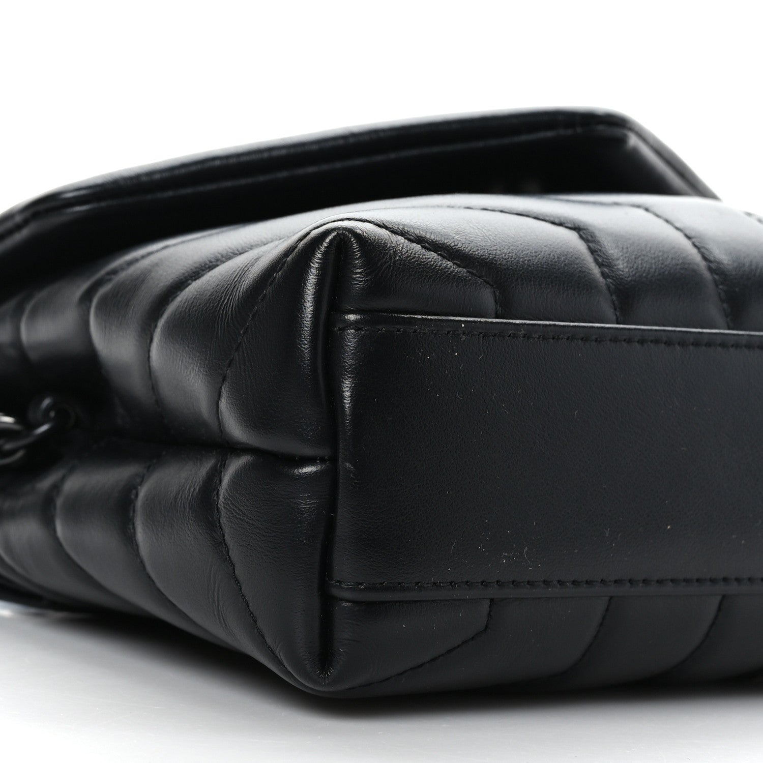 Saint Laurent Calfskin Y Quilted Monogram Monochrome Toy Loulou Crossbody Bag Black 8 of 9