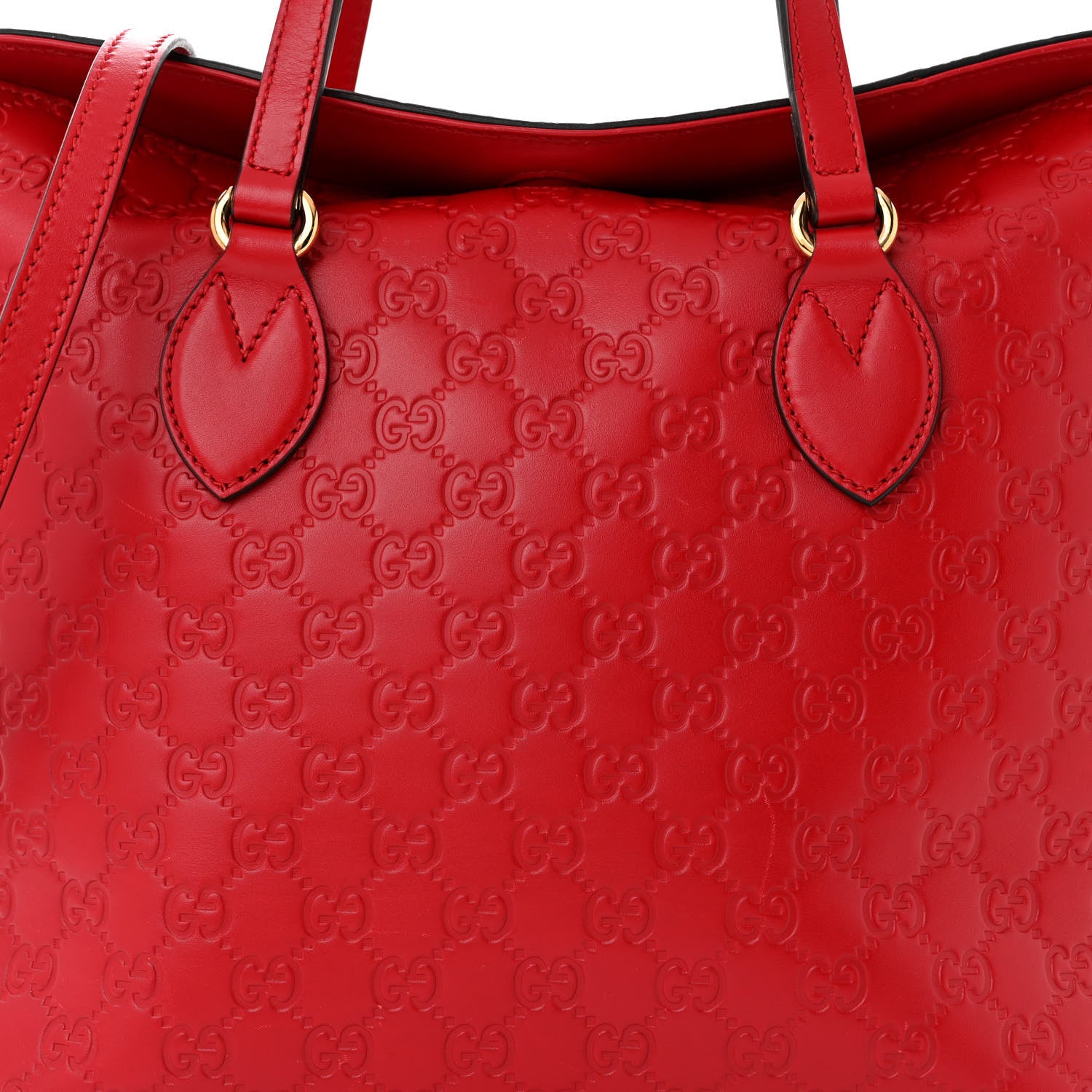 Gucci Guccissima Linea A Foldover Tote Red 8 of 11