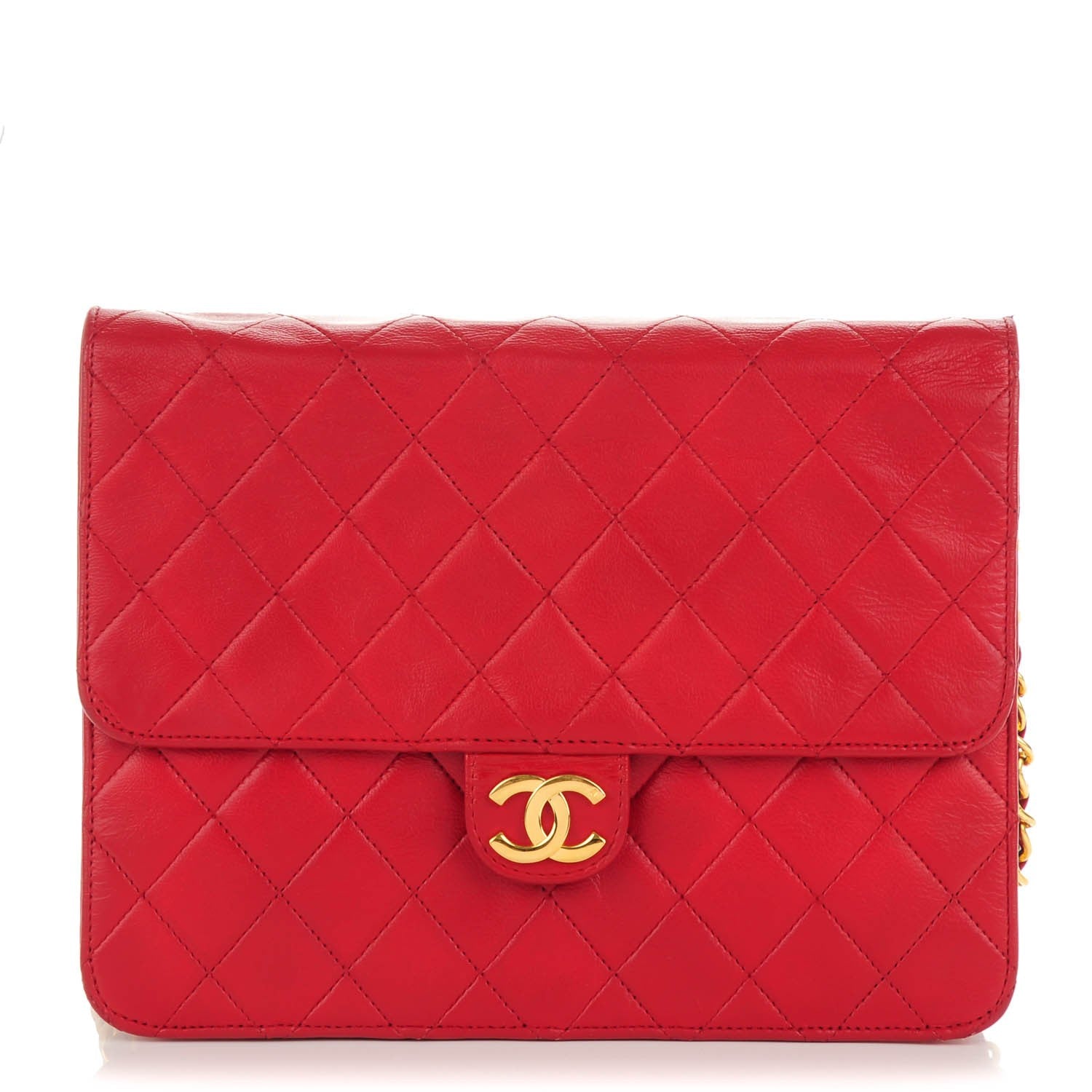 Chanel Lambskin Quilted Shoulder Flap Red 1 of 7