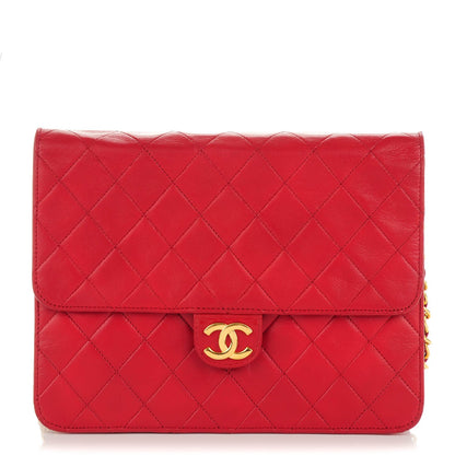 Chanel Lambskin Quilted Shoulder Flap Red 1 of 7