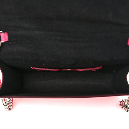 Alexander McQueen Calfskin Crocodile Embossed Skull Mini Crossbody Bag Pink 4 of 8