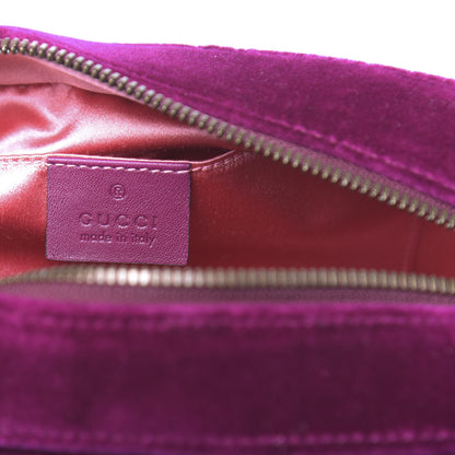 Gucci Velvet Matelasse Small GG Marmont Chain Shoulder Bag Fuchsia Violet Cyclamen 6 of 10