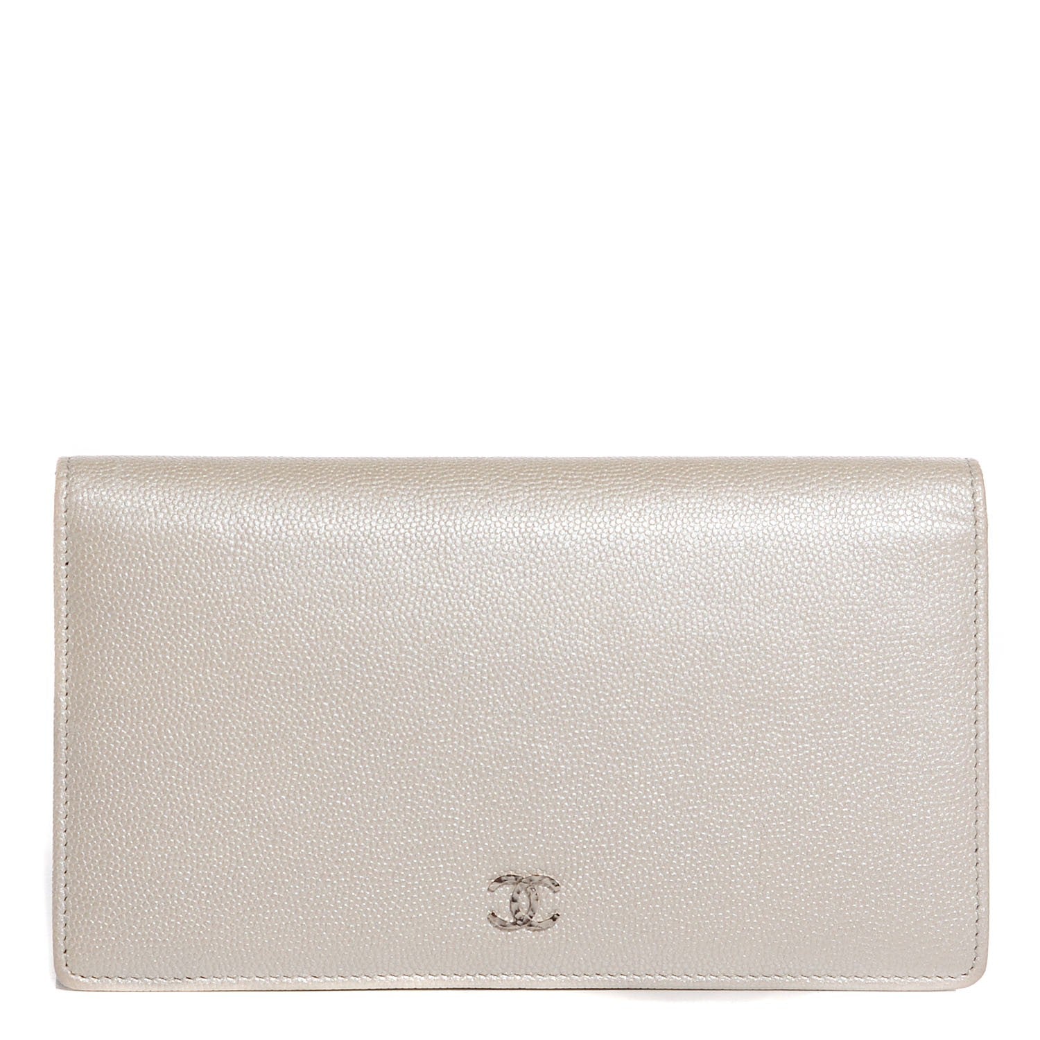 Chanel Caviar Sevruga Yen Wallet Silver 1 of 8