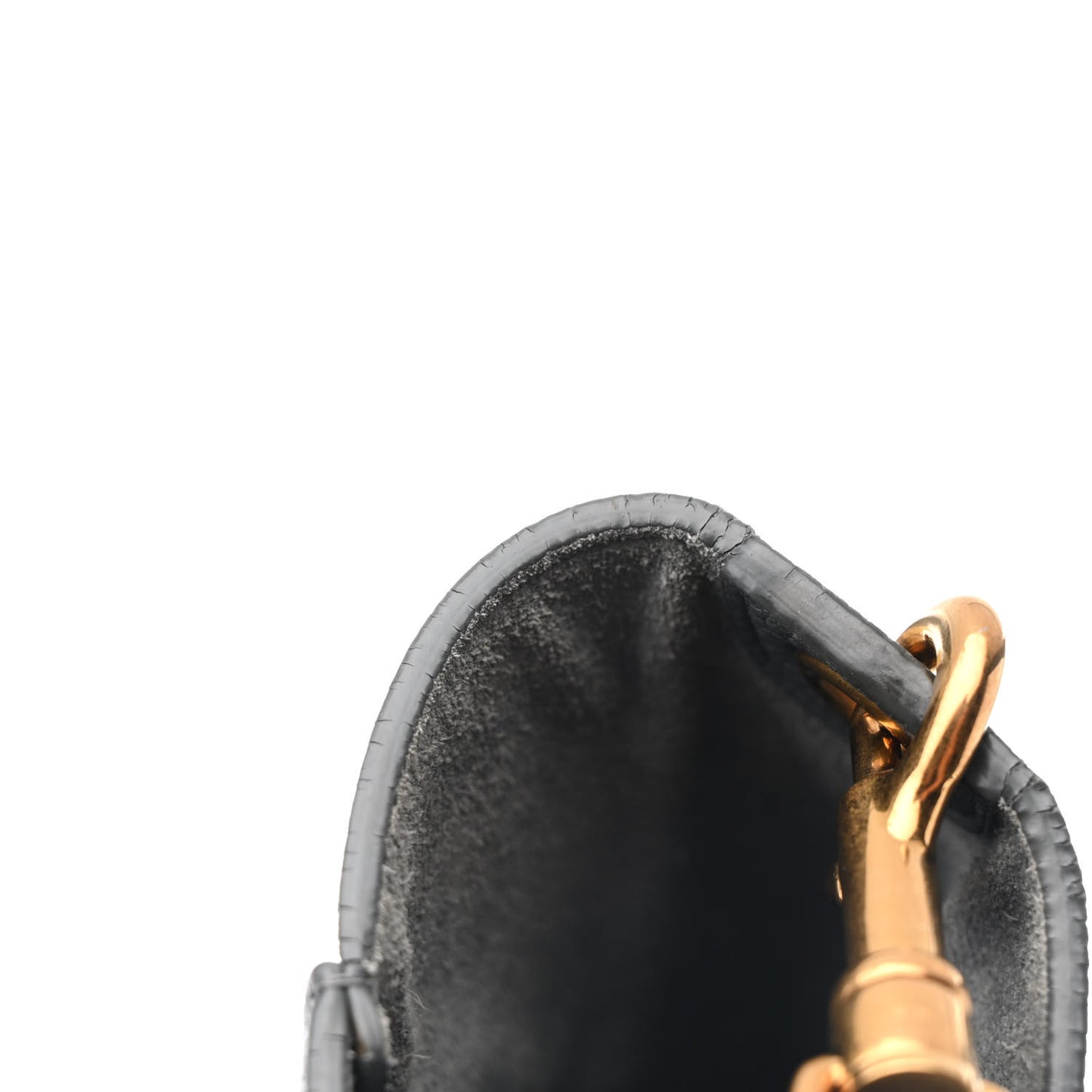 Soft Grained Calfskin Sangle Bucket Bag Grey