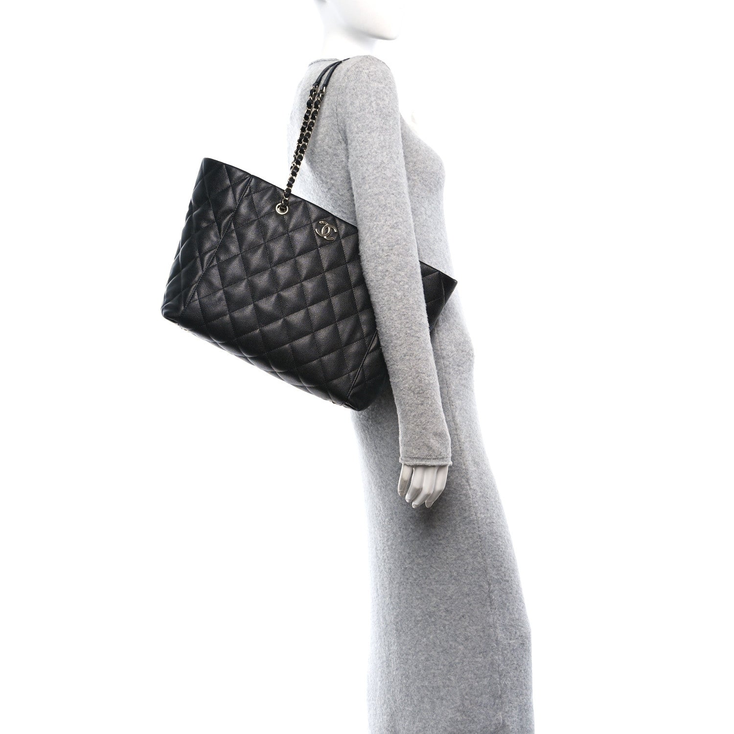 Chanel Caviar Quilted Large Shopping Tote Black 2 of 12