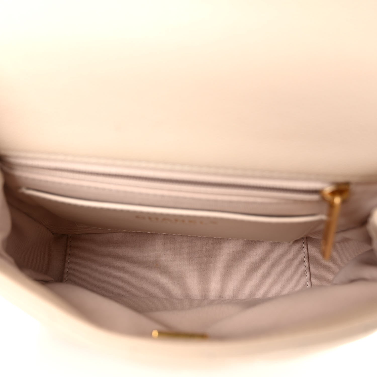 Chanel Shiny Caviar Quilted Mini Top Handle Flap Ecru 5 of 11