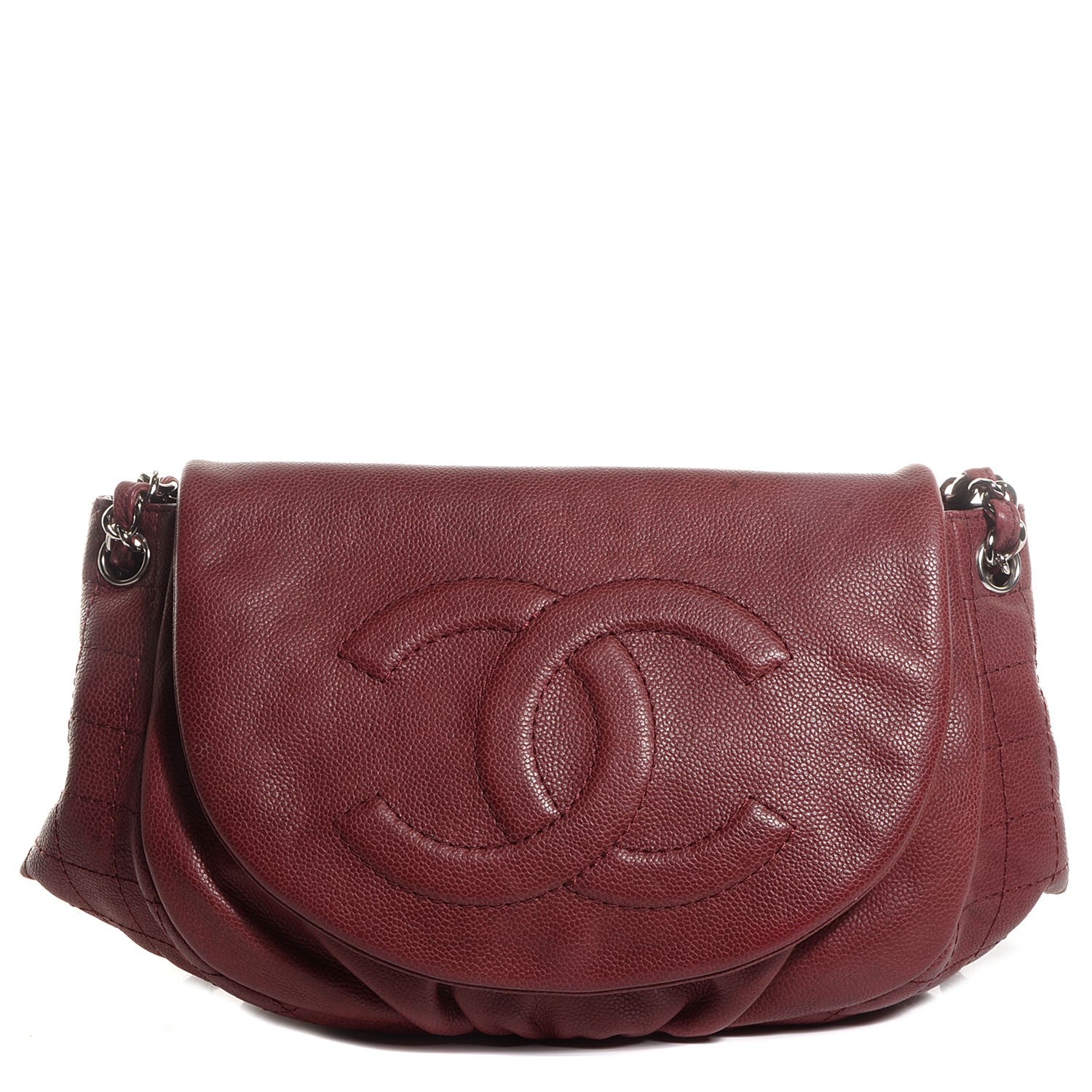Chanel Caviar Large Half Moon Flap Bordeaux 1 of 8