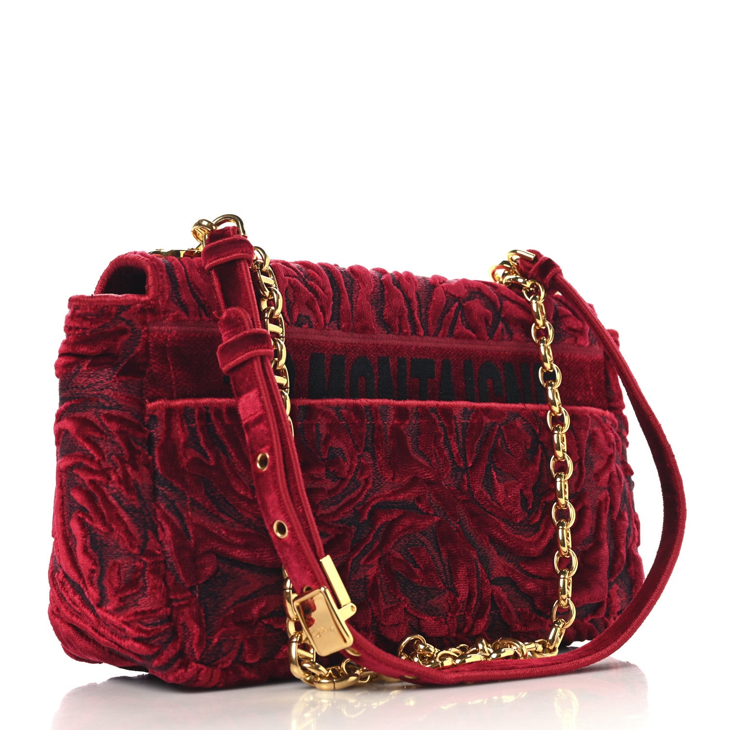 Christian Dior Velvet Rose Medium Caro Bag Rouge 3 of 11