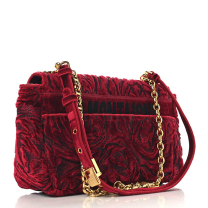Christian Dior Velvet Rose Medium Caro Bag Rouge 3 of 11