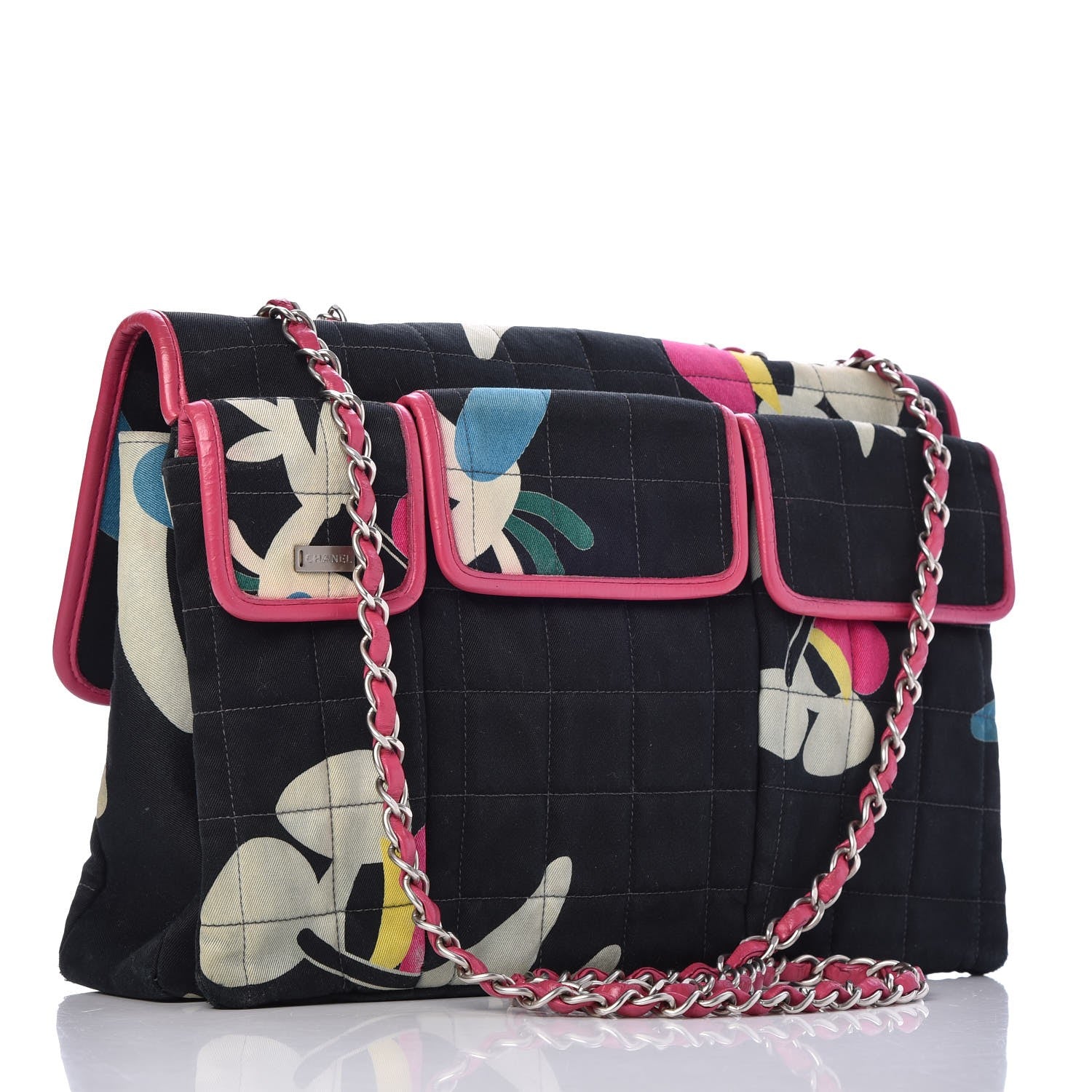 Chanel Canvas Chocolate Bar Quilted Flap Multicolor 3 of 13