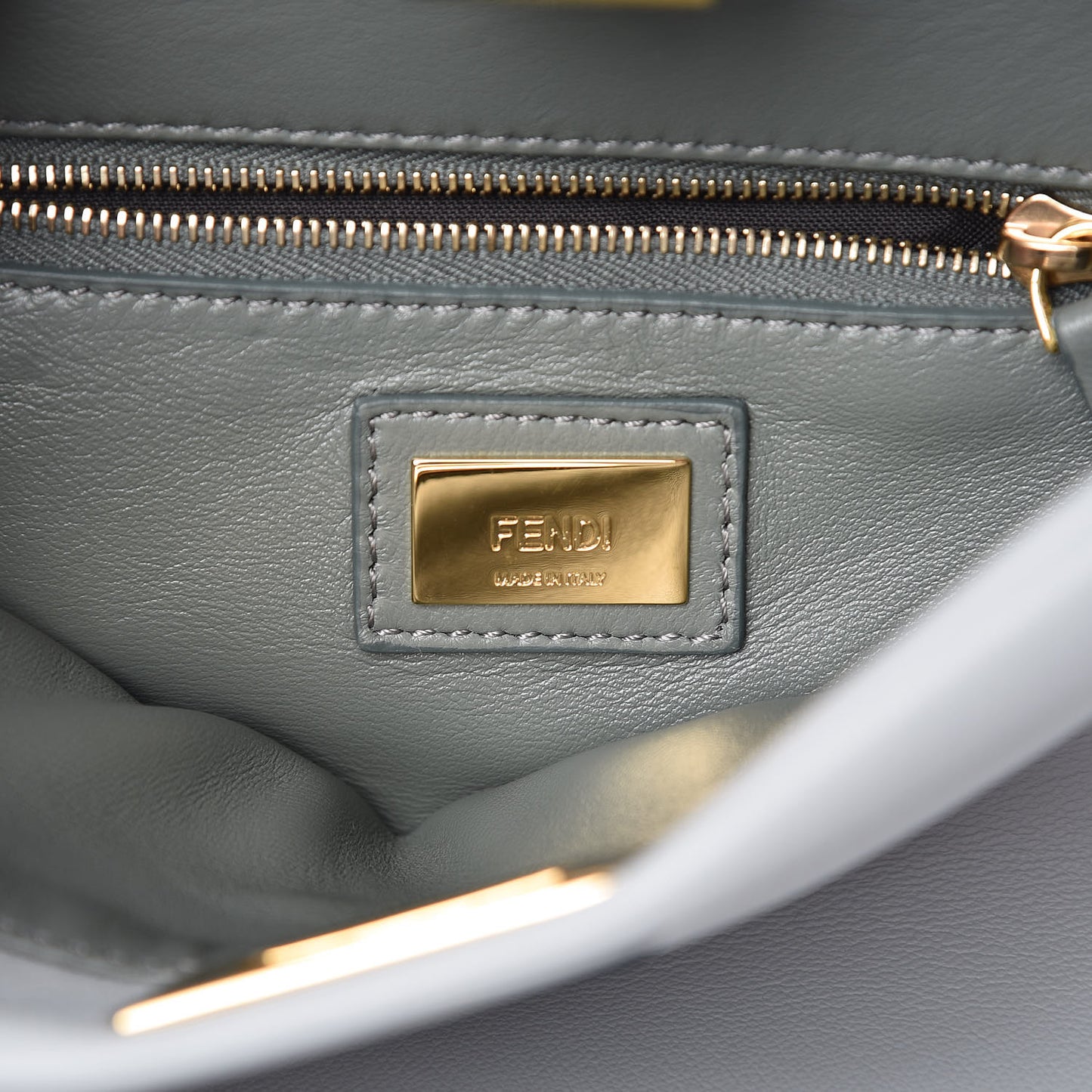 Nappa Colorblock Mini Peekaboo Iconic Satchel Grigio Perla Peonia Alga