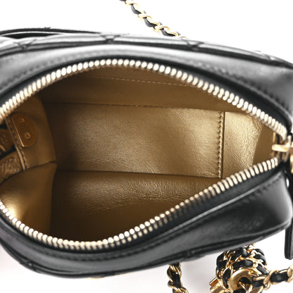 Chanel Lambskin Quilted CC Pearl Crush Camera Case Black 5 of 12