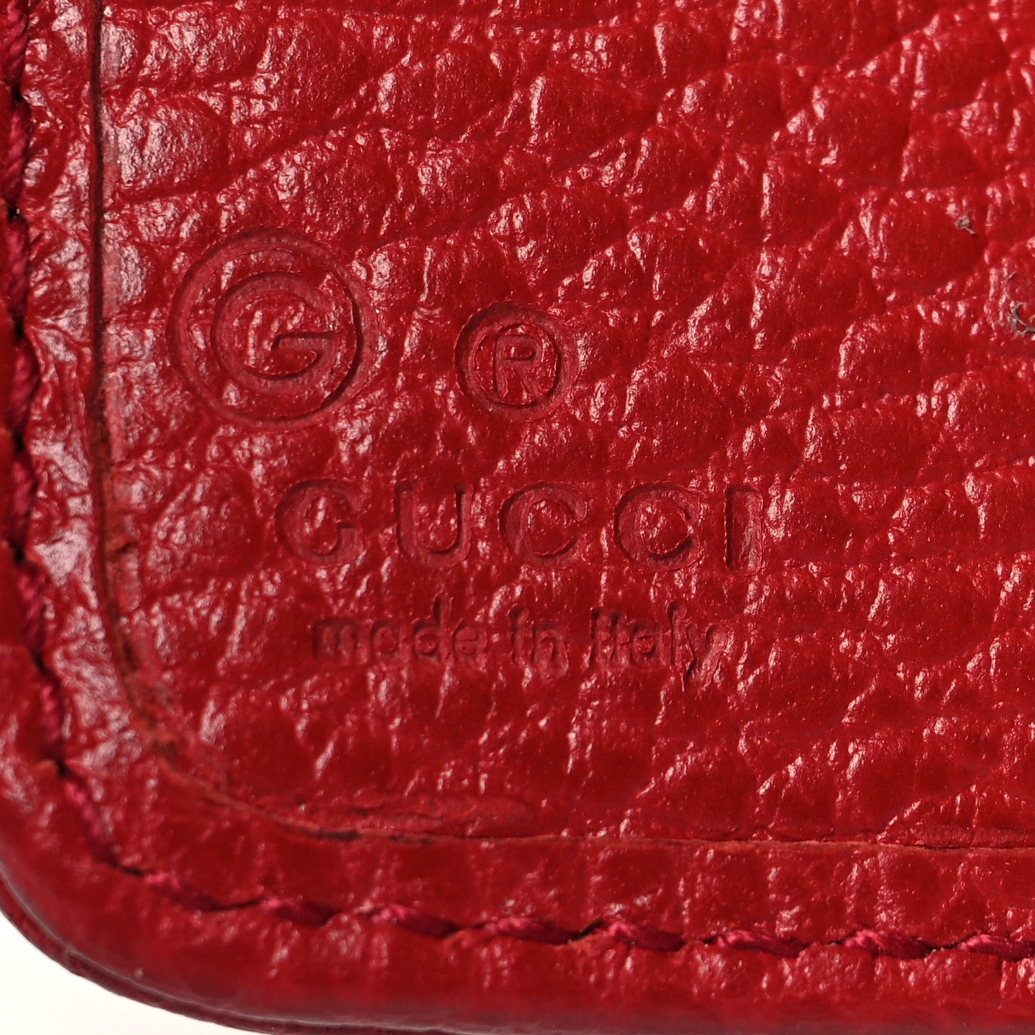 Gucci Monogram Dollar Calfskin Zip Around French Flap Wallet Beige Ebony Rosso 7 of 11