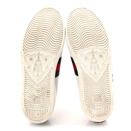 Gucci Calfskin Web Floral Embroidered Womens Ace Sneakers 37 White 6 of 11
