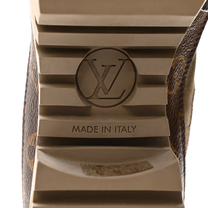 Louis Vuitton Suede Calfskin Monogram Laureate Platform Desert Boots 40 Taupe 8 of 8